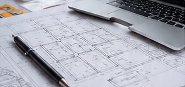 Planos eléctricos sobre escritorio